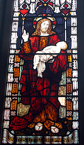 Detail of Christ from the chancel east window June 2012